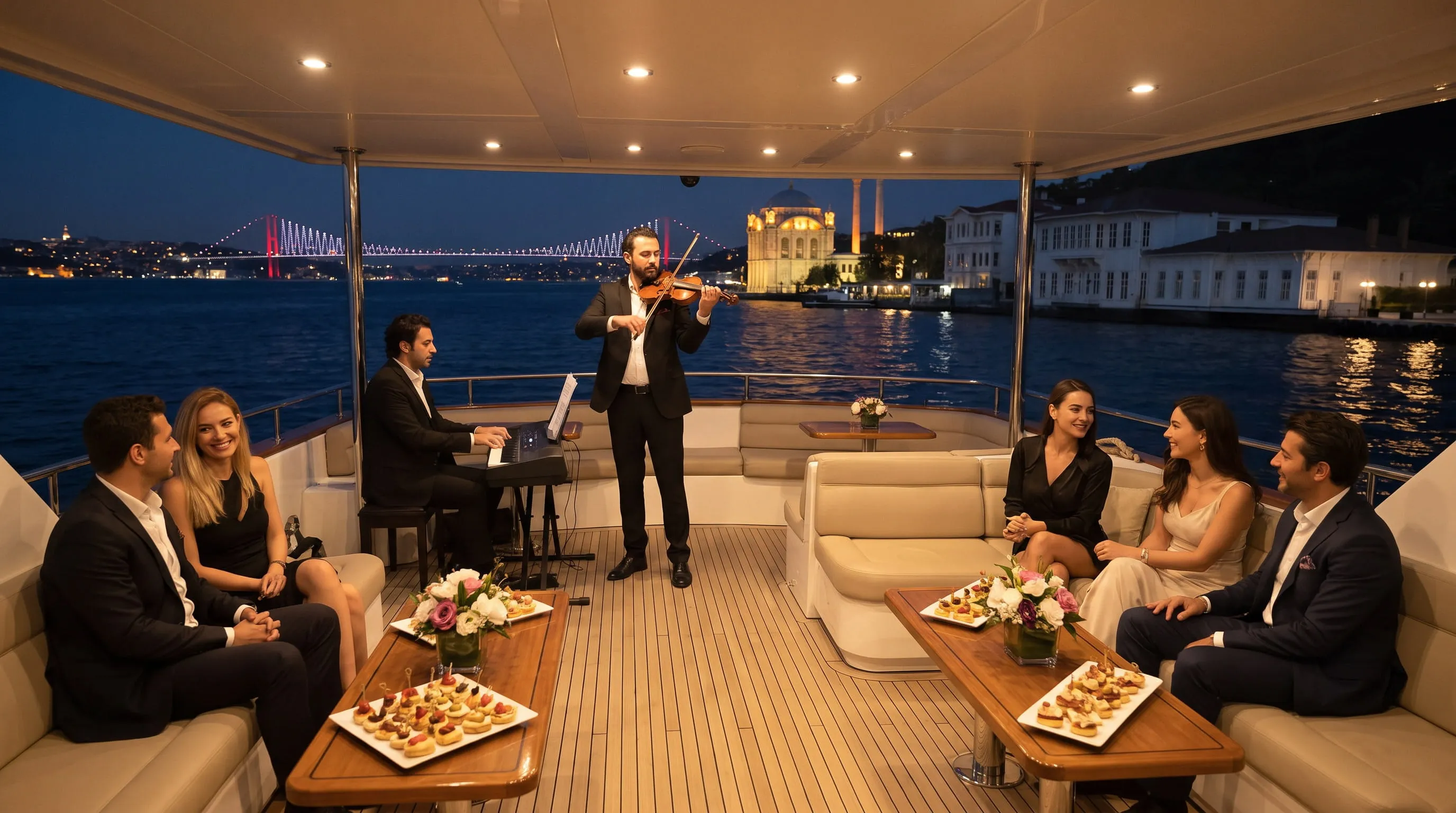 İstanbul Boğazı'nda Teknede Canlı Müzik Keyfi