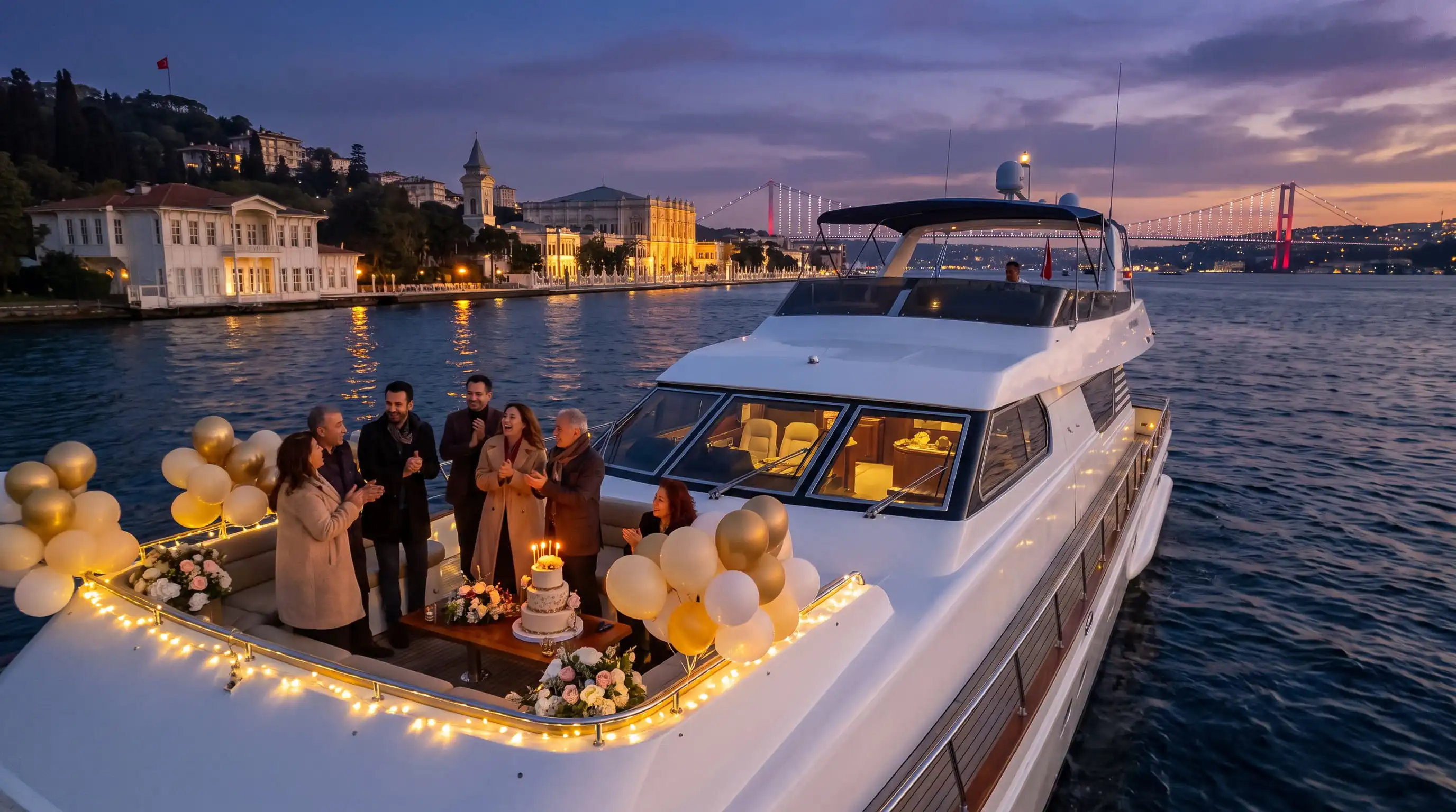 İstanbul Boğazı'nda Teknede Doğum Günü
