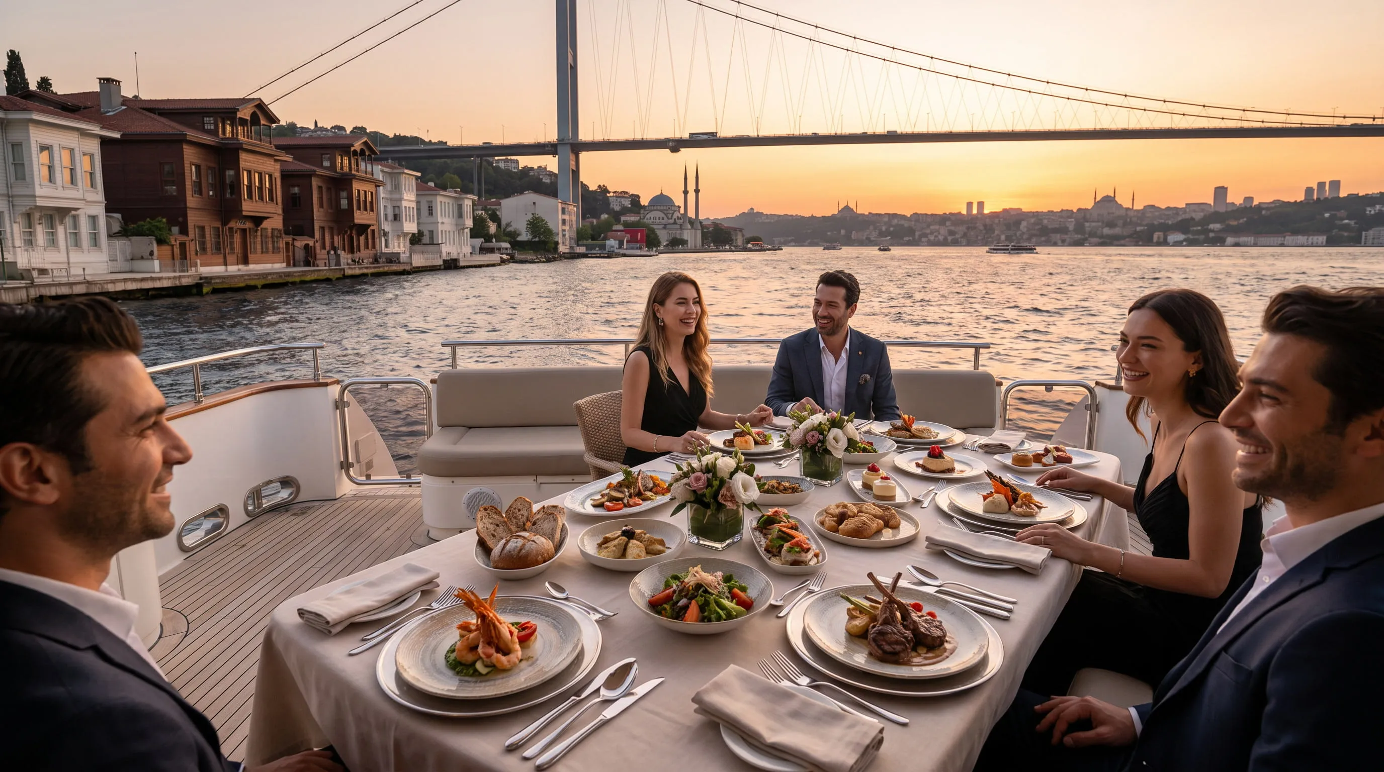 İstanbul Boğazı'nda Teknede İmza Sofralar