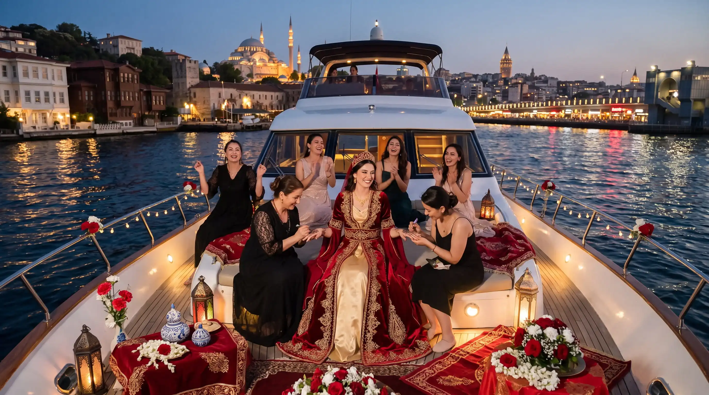 İstanbul Boğazı'nda Teknede Kına Gecesi