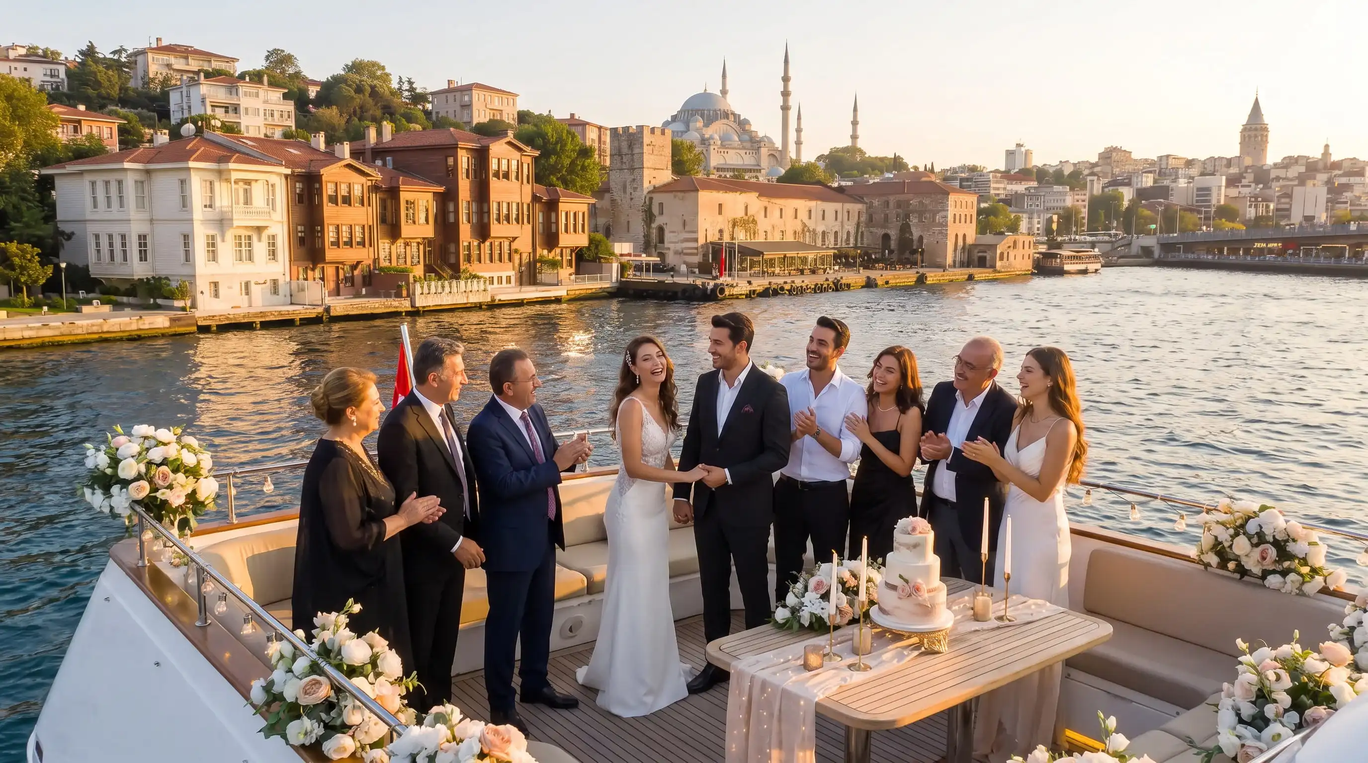 İstanbul Boğazı'nda Teknede Nişan