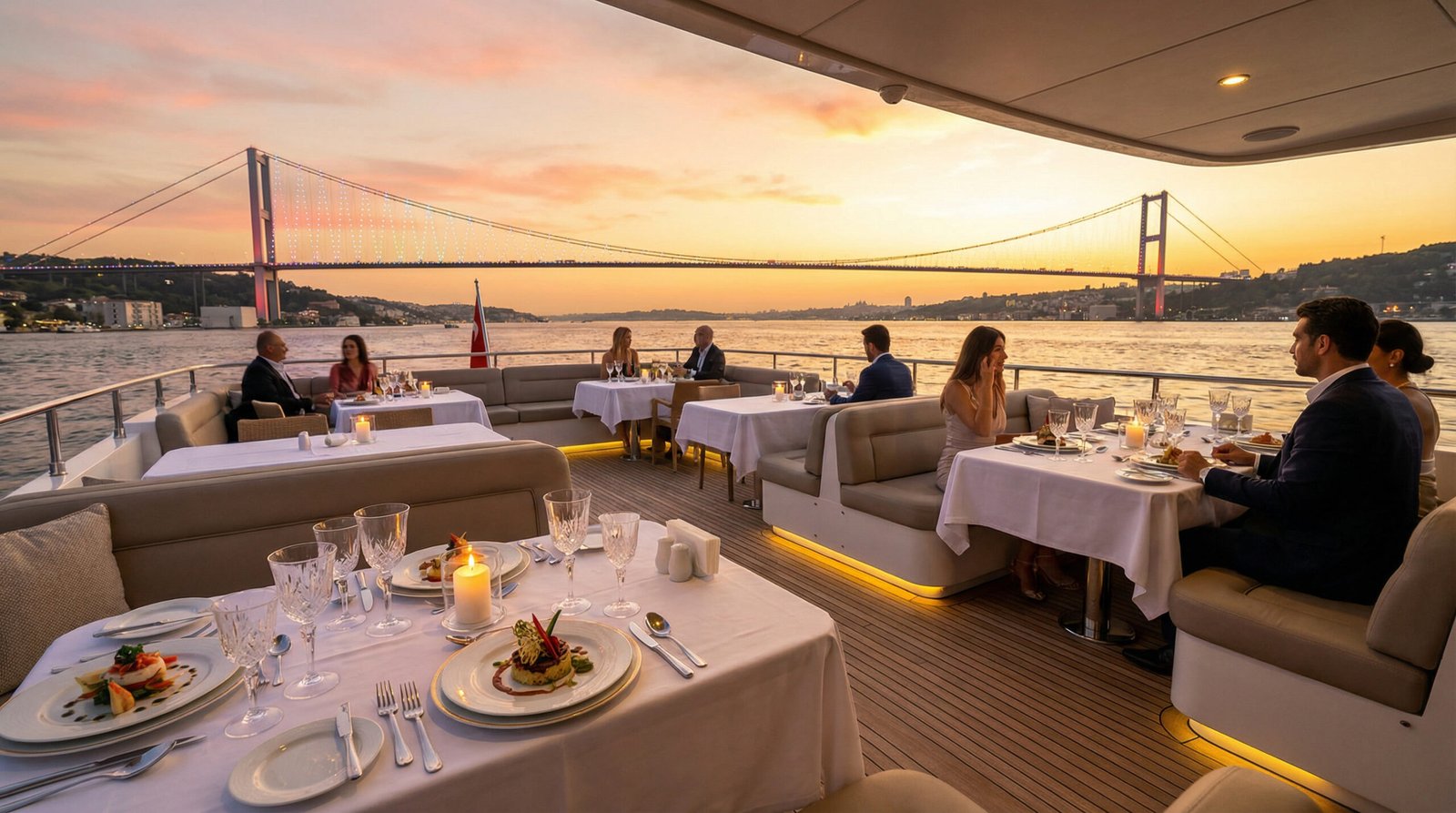 İstanbul Boğazı’nda Akşam Yemeği Tekne Turu