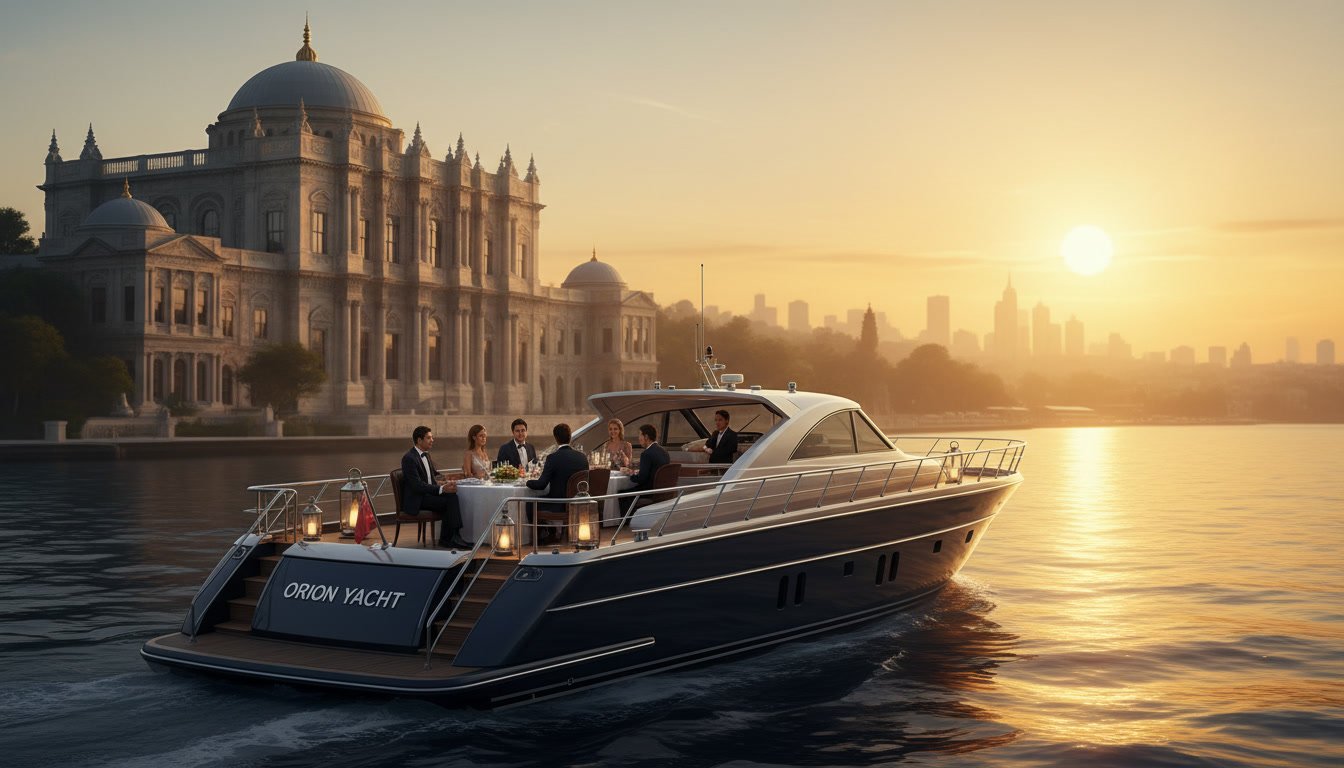 Yatla Deniz Üzerinde Kahve Keyfi